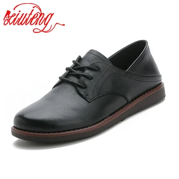 Xiuteng 2020 spring leather single Office shoes women casual lace-up non-slip flat women's shoes soft-soled leather shoes women
Xiuteng 2020 spring leather single Office shoes women casual lace-up non-slip flat women's shoes soft-soled leather shoes women