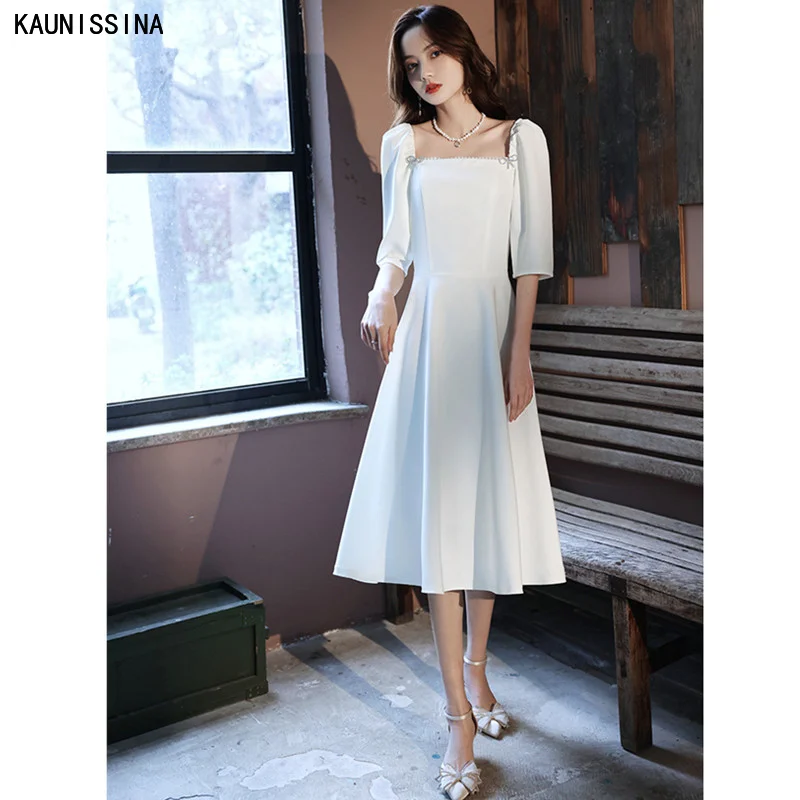 KAUNISSINA Elegant White Cocktail Dresses A-Line Beaded A-Line Square Collar Party Gowns Prom Dress Homecoming Vestidos Formales
KAUNISSINA Elegant White Cocktail Dresses A-Line Beaded A-Line Square Collar Party Gowns Prom Dress Homecoming Vestidos Formales