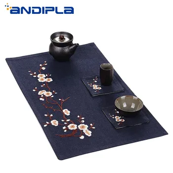 Japanese Style Double Linen Tablecloth Embroidery Plum Table Runner Tea Ceremony Tea Mats Kung Fu Tea Set Creative Home Decor
Japanese Style Double Linen Tablecloth Embroidery Plum Table Runner Tea Ceremony Tea Mats Kung Fu Tea Set Creative Home Decor