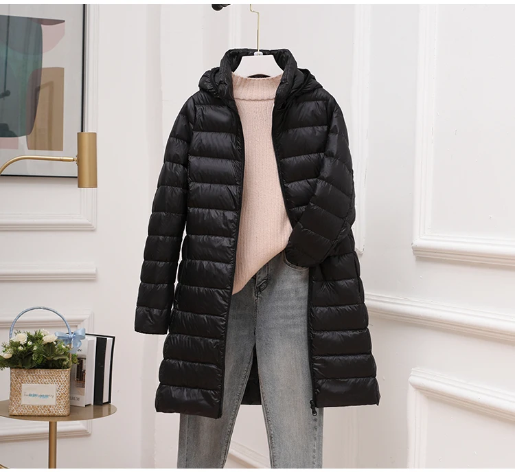0-10℃ Hood Detachable Winter Coat for Women 2024 Female Puffer Down Jacket Portable Ultralight Long Feather Coat Chaqueta Mujer 0-10℃ Hood Detachable Winter Coat for Women 2024 Female Puffer Down Jacket Portable Ultralight Long Feather Coat Chaqueta Mujer