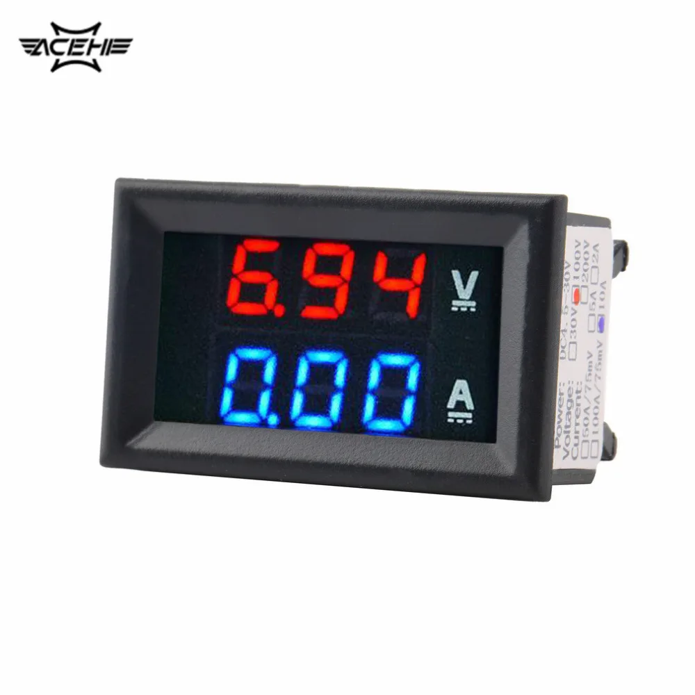 DC 0-100V 10A Digital Voltmeter Ammeter Dual Display Voltage Detector Current Meter Panel Amp Volt Gauge 0.28 Blue + Red LED
DC 0-100V 10A Digital Voltmeter Ammeter Dual Display Voltage Detector Current Meter Panel Amp Volt Gauge 0.28 Blue + Red LED