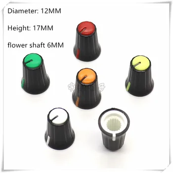 10 Piece 12×17MM two colors plastic knob cap potentiometer encoder switch knob is suitable for flower shaft 6MM
10 Piece 12×17MM two colors plastic knob cap potentiometer encoder switch knob is suitable for flower shaft 6MM