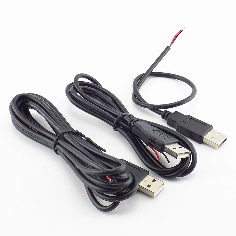 Description Picture 2 of item5V USB 2.0  2 Pin 2 Wire diy usb Male Jack Connector Cable Power Charge Extension Cable Cord 0.3m/1m/2m Connector Adapter