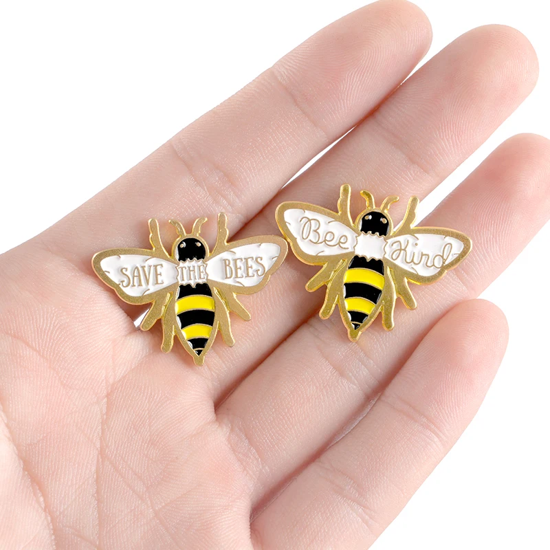 Эмалированные булавки Save the Bee Kind броши в виде пчел отворот рубашка сумка со