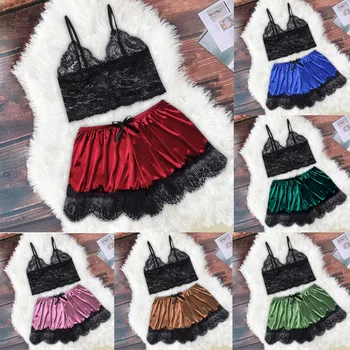 New Women Silk Lace Pajama Sets Top Camisole Bow Shorts Pajamas Lingerie Sleepwear Set Sexy Lace Pyjamas UnderwearS-3XL
New Women Silk Lace Pajama Sets Top Camisole Bow Shorts Pajamas Lingerie Sleepwear Set Sexy Lace Pyjamas UnderwearS-3XL