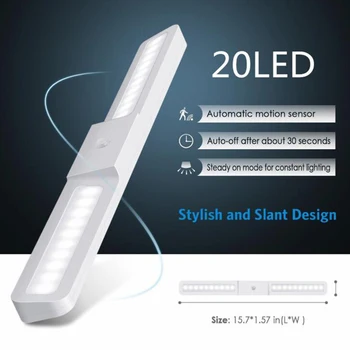 Usb Rechargeable 20 Led Pir Motion Sensor Sensor Light Under Cabinet Wardrobe Closet Cupboard Night Lamp Wide Angle 120° Night L
Usb Rechargeable 20 Led Pir Motion Sensor Sensor Light Under Cabinet Wardrobe Closet Cupboard Night Lamp Wide Angle 120° Night L