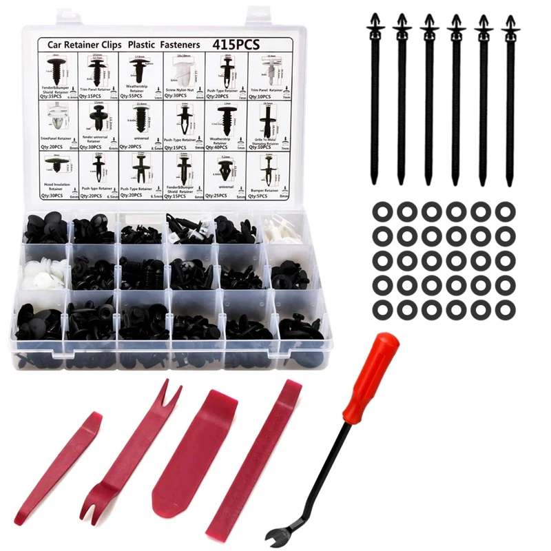 456Pcs Car Retainer Clips Plastic Fasteners Kit-Auto Push Pin Rivets Fastener Removal Tool Set,Door Trim Panel Clips
456Pcs Car Retainer Clips Plastic Fasteners Kit-Auto Push Pin Rivets Fastener Removal Tool Set,Door Trim Panel Clips