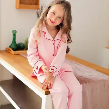 Summer Pajamas Kids For Girls Cotton Kids Cute V Turn Down Collar Pijamas Girls Set Long Sleeve Clothing Sleepwear Suits 2pcs
Summer Pajamas Kids For Girls Cotton Kids Cute V Turn Down Collar Pijamas Girls Set Long Sleeve Clothing Sleepwear Suits 2pcs