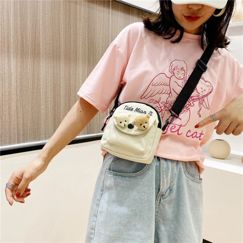 Mini Cute Bear Canvas Handbag Women's Shoulder Bag Small Square Student Messenger Bag Fashion Creative Single Cross Body Bag
Mini Cute Bear Canvas Handbag Women's Shoulder Bag Small Square Student Messenger Bag Fashion Creative Single Cross Body Bag