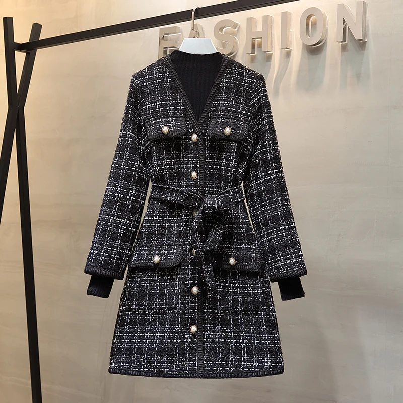 Stylish Women'S Clothing Knitted Set 2020 Autumn Winter Korean Japanese Fashion Plaid Suit Coat Belt Tweed Dress+ Base Sweater
Stylish Women'S Clothing Knitted Set 2020 Autumn Winter Korean Japanese Fashion Plaid Suit Coat Belt Tweed Dress+ Base Sweater
