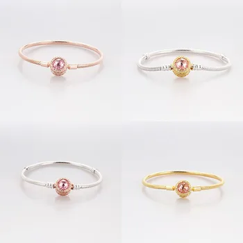 100% 925 Sterling Silver Pan Bracelet Bright Four Color Cat's Eye Button Pan Bracelet Fit European Charm Bracelets Women Jewelry
100% 925 Sterling Silver Pan Bracelet Bright Four Color Cat's Eye Button Pan Bracelet Fit European Charm Bracelets Women Jewelry