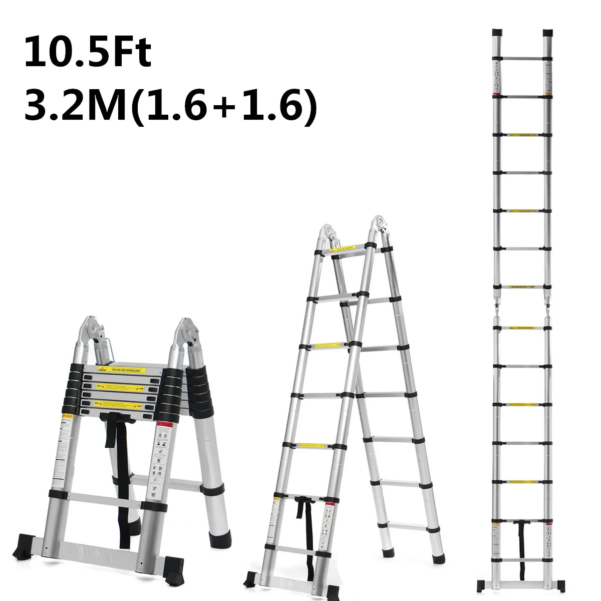 3.2m 10.5Ft Folding Ladder Aluminium Telescopic Ladders Dual-Use Herringbone Ladder Multifunctional Single Extension Tools
3.2m 10.5Ft Folding Ladder Aluminium Telescopic Ladders Dual-Use Herringbone Ladder Multifunctional Single Extension Tools