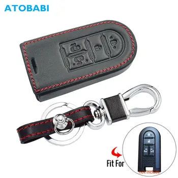 

Leather Car Key Case For Toyota Daihatsu Tanto LA600S LA610S LA150S Move Custom Moovecanvas LA800S 4 Button Remote Fob Cover Bag