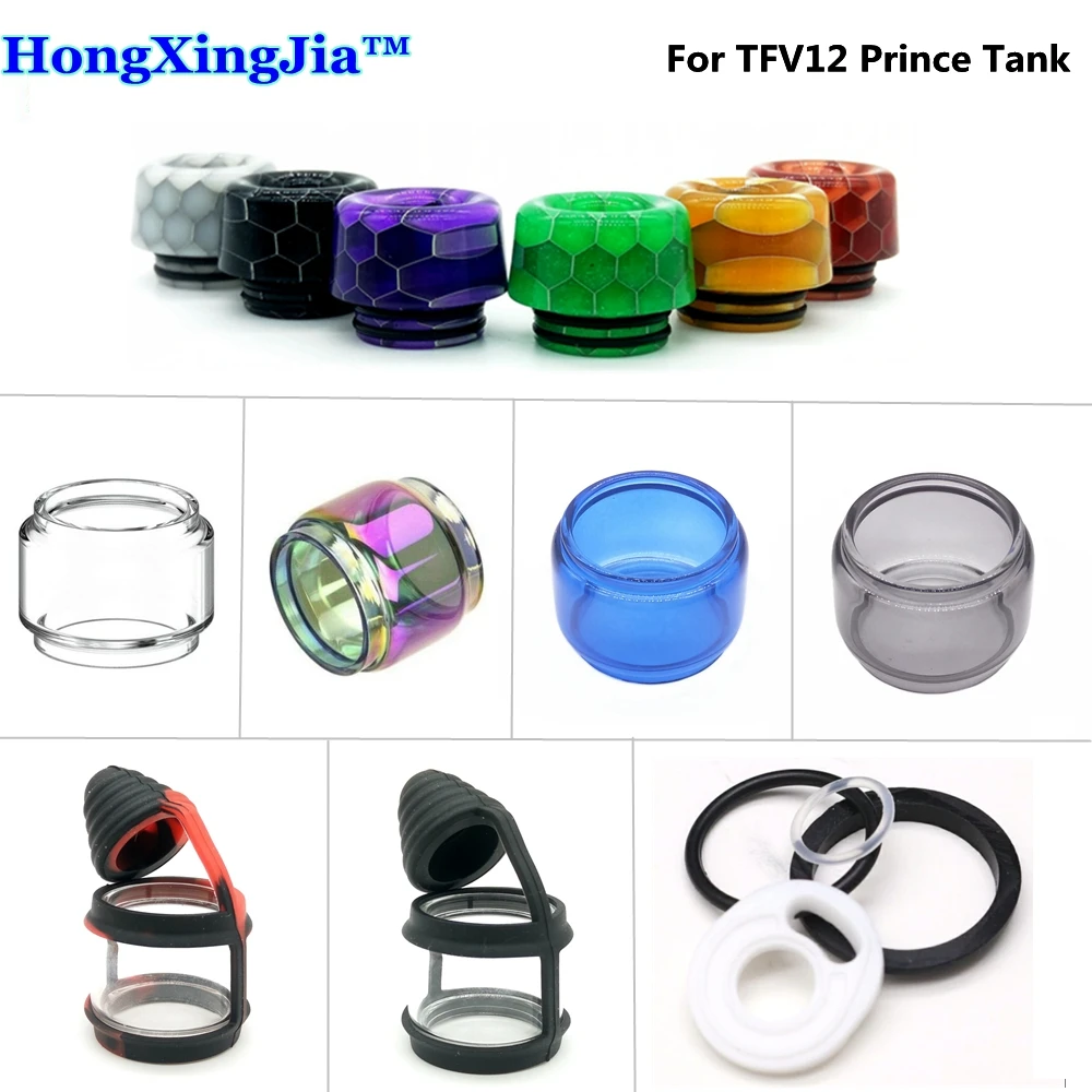 For Smok TFV12 Prince Tank Bulb Pyrex glass tube Drip Tip for TFV12 Prince Tank Atomizer Protective Silicone Case Oring ring
For Smok TFV12 Prince Tank Bulb Pyrex glass tube Drip Tip for TFV12 Prince Tank Atomizer Protective Silicone Case Oring ring