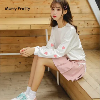 Merry Pretty 2 piece set women sweatshirt and skirt set heart embroidery white hoodies and pink lace up pleated mini skirts girl
Merry Pretty 2 piece set women sweatshirt and skirt set heart embroidery white hoodies and pink lace up pleated mini skirts girl