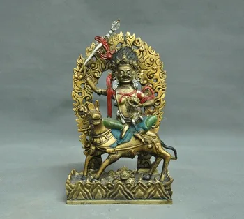wedding decoration 9"Tibetan Buddhism Bronze Gilt ride donkey Mahakala Wrathful Deity Buddha Statue 
wedding decoration 9"Tibetan Buddhism Bronze Gilt ride donkey Mahakala Wrathful Deity Buddha Statue