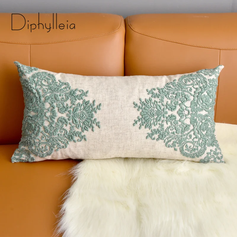 Diphylleia Long Pillow Case American Style Three Dimensional Embrodiery Nordic Model Sofa Decorative Rectangular Cushion Cover 
Diphylleia Long Pillow Case American Style Three Dimensional Embrodiery Nordic Model Sofa Decorative Rectangular Cushion Cover