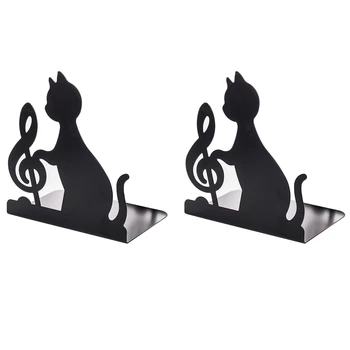 1 Pair Magazines Books Organizer Cat Bookend Black Non-skid Catalogs Cute Kawaii Iron Desktop Free Standing Home Office
1 Pair Magazines Books Organizer Cat Bookend Black Non-skid Catalogs Cute Kawaii Iron Desktop Free Standing Home Office