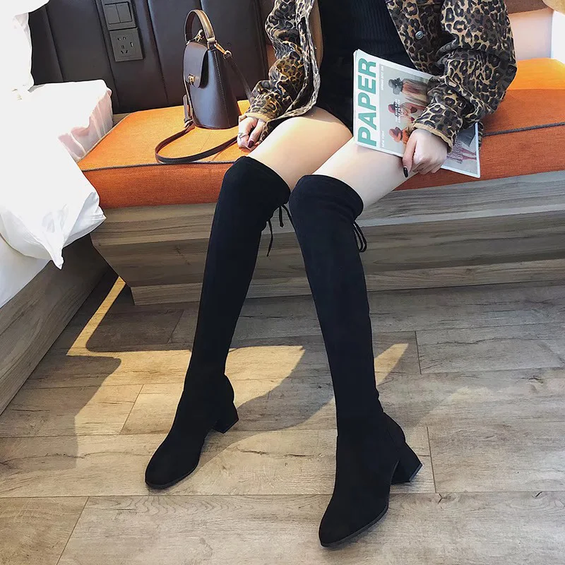 2020 Fashion Women Boots Spring Winter Over The Knee Heels Quality Suede Long Comfort Square Botines Mujer Thigh High Boots
2020 Fashion Women Boots Spring Winter Over The Knee Heels Quality Suede Long Comfort Square Botines Mujer Thigh High Boots
