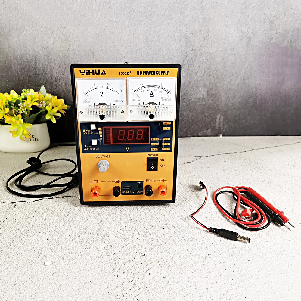Laboratory Power Supply Switch Power Supply 15V 2A YIHUA 1502D+ For Phone Computer Repair Adjustable DC Power Supply
Laboratory Power Supply Switch Power Supply 15V 2A YIHUA 1502D+ For Phone Computer Repair Adjustable DC Power Supply