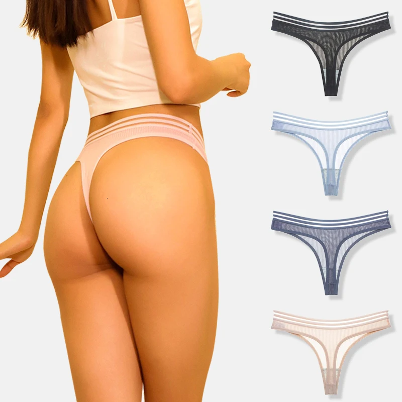 Free Shipping!Seamless Briefs For Woman Plus Size Sexy Mesh Transparent Panties Girls Open Thongs Women's Underwear Cotton High