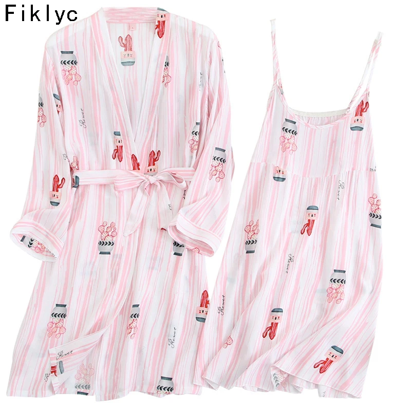 Fiklyc underwear 2020 thin design women's man-made cotton robe & gown sets fashionable luxury print pyjamas soft sleepwear NEW 
Fiklyc underwear 2020 thin design women's man-made cotton robe & gown sets fashionable luxury print pyjamas soft sleepwear NEW
