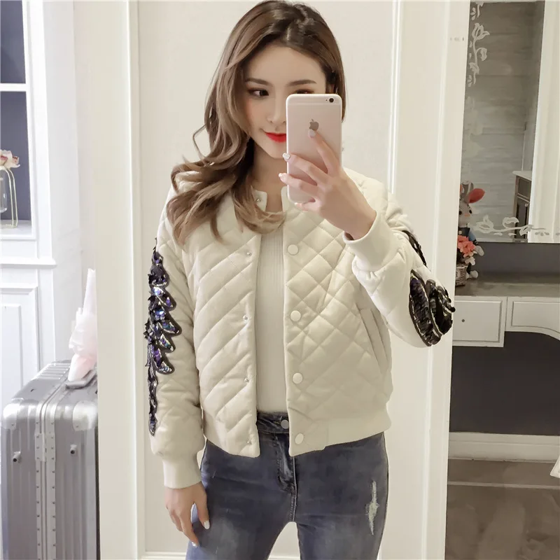 Y9799 New Style Fashion Short Diamond Lattice Sequin Cotton-padded Clothes Cropped Jacket Baseball Uniform
Y9799 New Style Fashion Short Diamond Lattice Sequin Cotton-padded Clothes Cropped Jacket Baseball Uniform