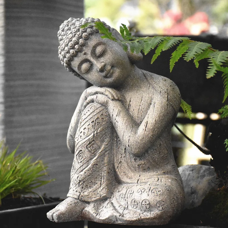 Уличная статуя Будды фэншуй дзен украшение из смолы тайская садовая скульптура