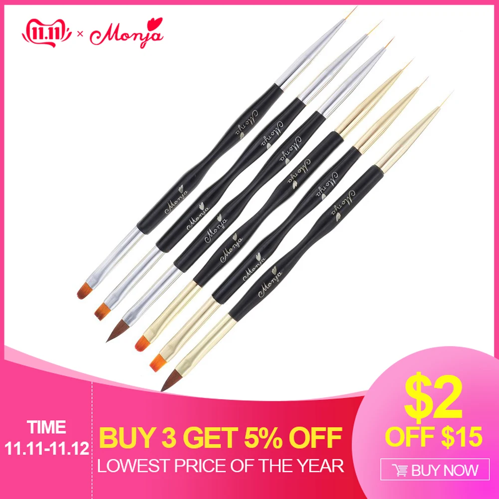 Monja Dual End Nail Acrylic Liquid Powder Carving UV Gel Extension Builder Stripes Lines Liner Painting Brush Manicure Tools
Monja Dual End Nail Acrylic Liquid Powder Carving UV Gel Extension Builder Stripes Lines Liner Painting Brush Manicure Tools