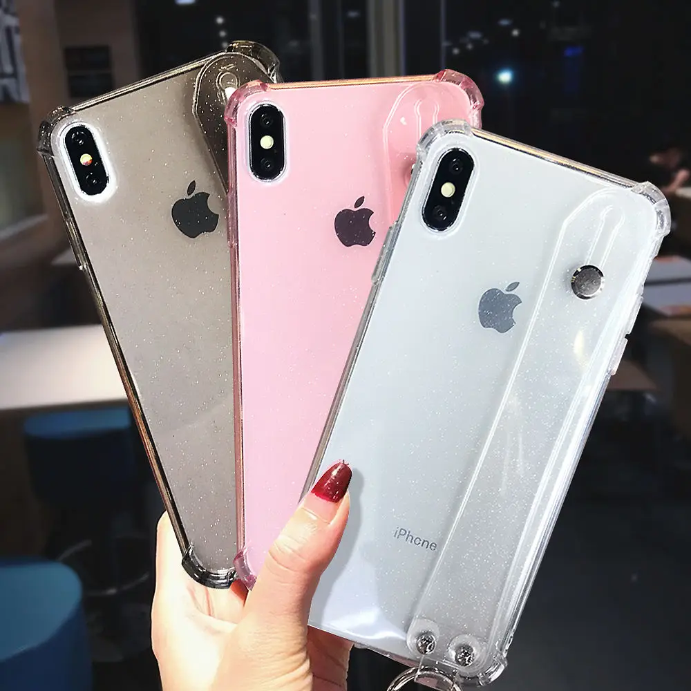 Shining Glitter Powder Phone Case For iPhone XR 11 X XS Max 8 7 Plus 6 6S Plus Transparent Soft Silicone Wrist Strap Back Cover
Shining Glitter Powder Phone Case For iPhone XR 11 X XS Max 8 7 Plus 6 6S Plus Transparent Soft Silicone Wrist Strap Back Cover