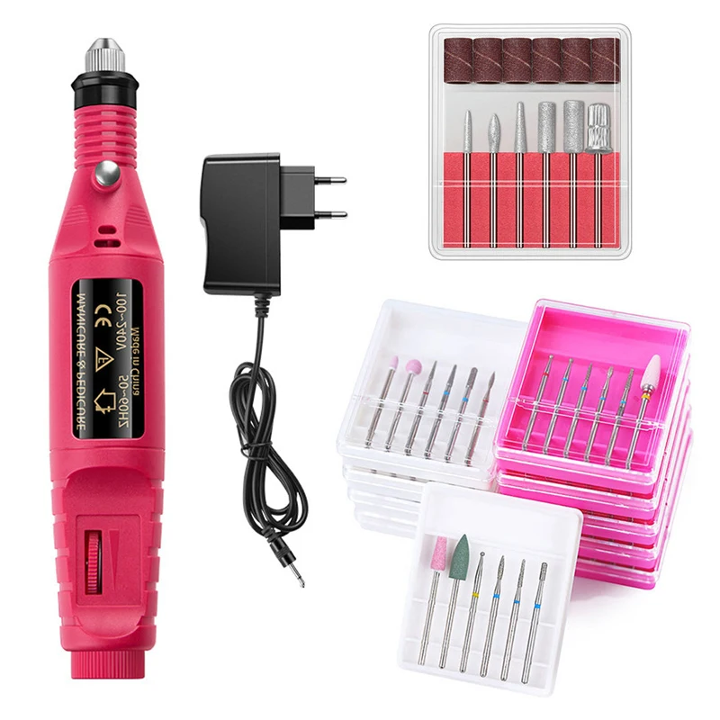 Nail Drill Machine with 6pcs Rotary Burr Nail Drill File Bits Set Diamond Mill Cutter Nail Art Electric Machine Ceramic Cutter
Nail Drill Machine with 6pcs Rotary Burr Nail Drill File Bits Set Diamond Mill Cutter Nail Art Electric Machine Ceramic Cutter