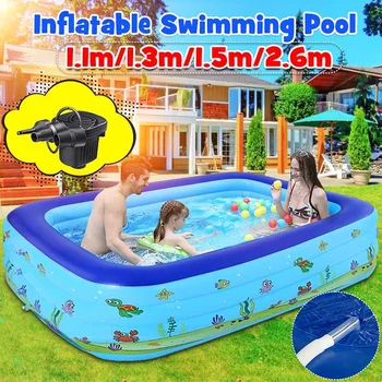 Kids Inflatable Pool 1.1m/1.3m/1.5m/2.6m Home Use Paddling Pool Large Size Inflatable Square Swimming Bathing Tub For Child Baby
Kids Inflatable Pool 1.1m/1.3m/1.5m/2.6m Home Use Paddling Pool Large Size Inflatable Square Swimming Bathing Tub For Child Baby