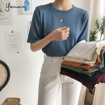 Yanueun Womens T Shirt Women Shirt Summer Harajuku Solid T-Shirt Female Top Tee Basic Ladies Loose Tshirt
Yanueun Womens T Shirt Women Shirt Summer Harajuku Solid T-Shirt Female Top Tee Basic Ladies Loose Tshirt