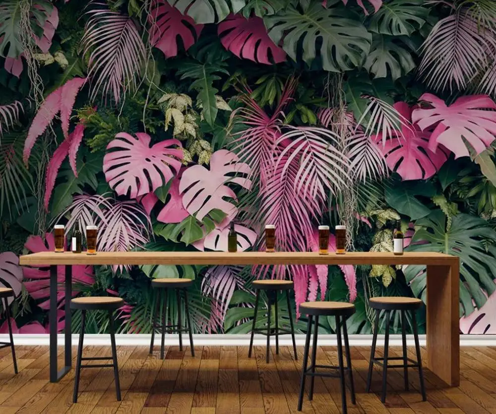 Custom mural wallpaper 3D pink green rainforest plant background wall decorative painting
Custom mural wallpaper 3D pink green rainforest plant background wall decorative painting