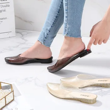 2020 Transparent Indoor Outside Slippers Pointed Toe Female Fashion Slides Soft PVC Anti-slip Summer Shoes Woman Beach Sandals
2020 Transparent Indoor Outside Slippers Pointed Toe Female Fashion Slides Soft PVC Anti-slip Summer Shoes Woman Beach Sandals