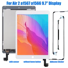 Air2 a1567 a1566 lcd touch screen digitizer Adhesive complete assembly replacement For apple ipad air 2 lcd display Air2 a1567 a1566 lcd touch screen digitizer Adhesive complete assembly replacement For apple ipad air 2 lcd display