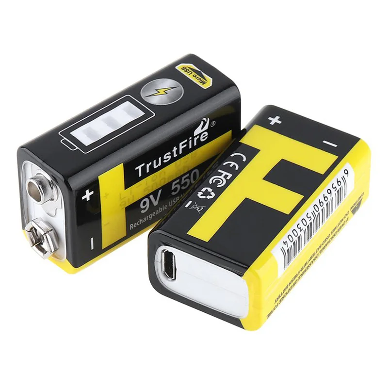TrustFire 9V 550mAh Rechargeable USB Lithium Battery with Safety Relief Valve LED Indicator for Multimeter Microphone
TrustFire 9V 550mAh Rechargeable USB Lithium Battery with Safety Relief Valve LED Indicator for Multimeter Microphone