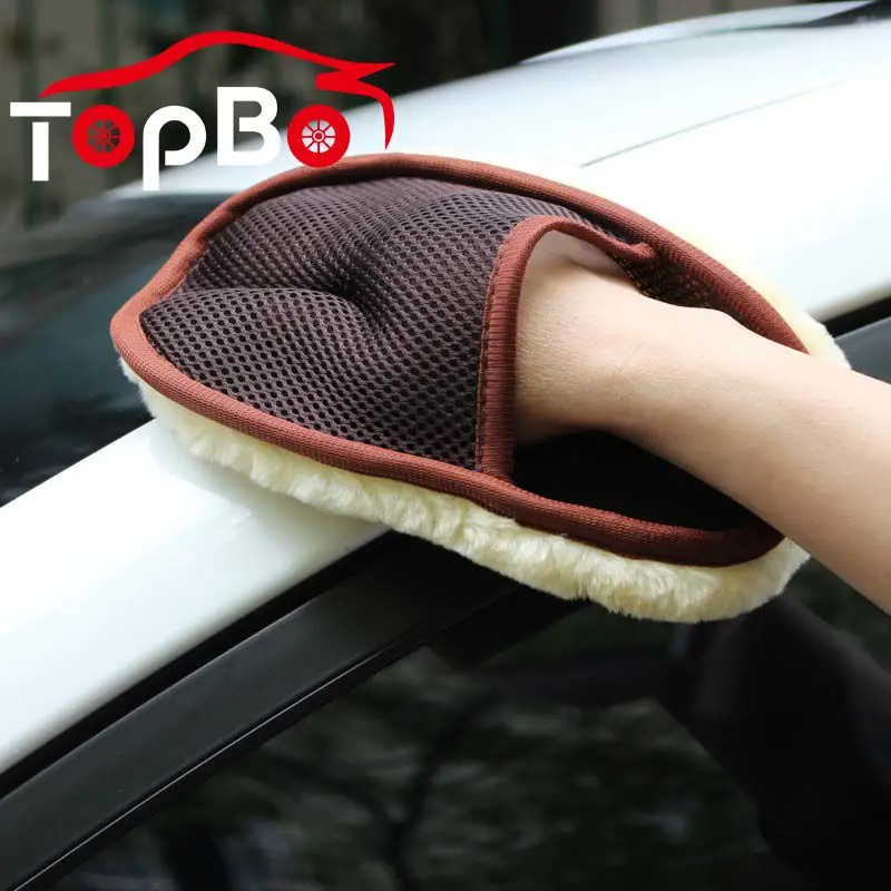 Фото Мягкие шерстяные перчатки для мытья автомобиля щетка ухода за автомобилем