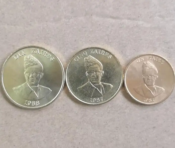 Комплект из 3 предметов Заир 100% настоящая комообразная монета оригинальная