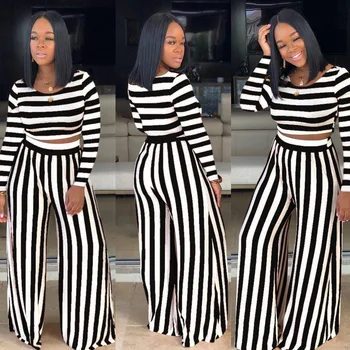 Plus Size Striped Print Casual Two Piece Sets Autumn Full Sleeve O Neck Crop Top Loose Pants Streetwear Black Outfits Rompers
Plus Size Striped Print Casual Two Piece Sets Autumn Full Sleeve O Neck Crop Top Loose Pants Streetwear Black Outfits Rompers