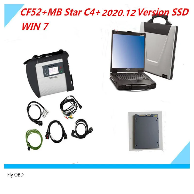 Лучшее качество C4 Компактный Диагностический MB Star с CF52 ноутбуком и новейшим