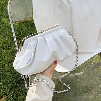 Solid color Pleated Cloud bag 2020 New High-quality PU Leather Women's Designer Handbag Chain Shoulder Messenger Bag
Solid color Pleated Cloud bag 2020 New High-quality PU Leather Women's Designer Handbag Chain Shoulder Messenger Bag