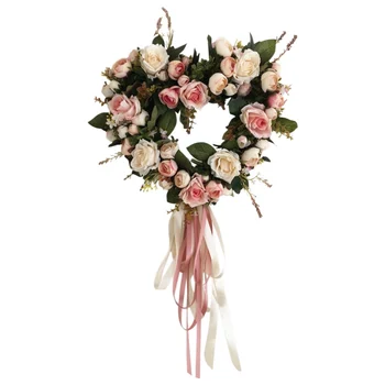 Beautiful Heart-shaped Artificial Rose Flowers Wreath Round Wedding Garland Rose Floral Loop Wedding Party Decor
Beautiful Heart-shaped Artificial Rose Flowers Wreath Round Wedding Garland Rose Floral Loop Wedding Party Decor