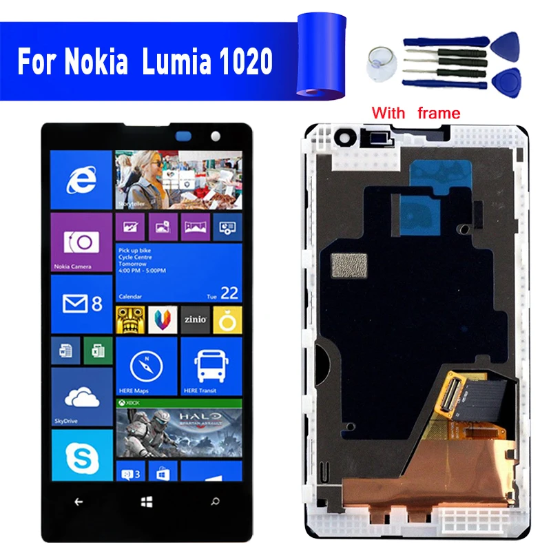 For Nokia Lumia 1020 RM875 LCD Display Touch Screen Digitizer Assembly with Frame Replacement Parts
For Nokia Lumia 1020 RM875 LCD Display Touch Screen Digitizer Assembly with Frame Replacement Parts