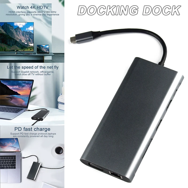 USB C Hub Laptop Docking Station Type C Adapter Multifunction for Windows Computer xk88
USB C Hub Laptop Docking Station Type C Adapter Multifunction for Windows Computer xk88