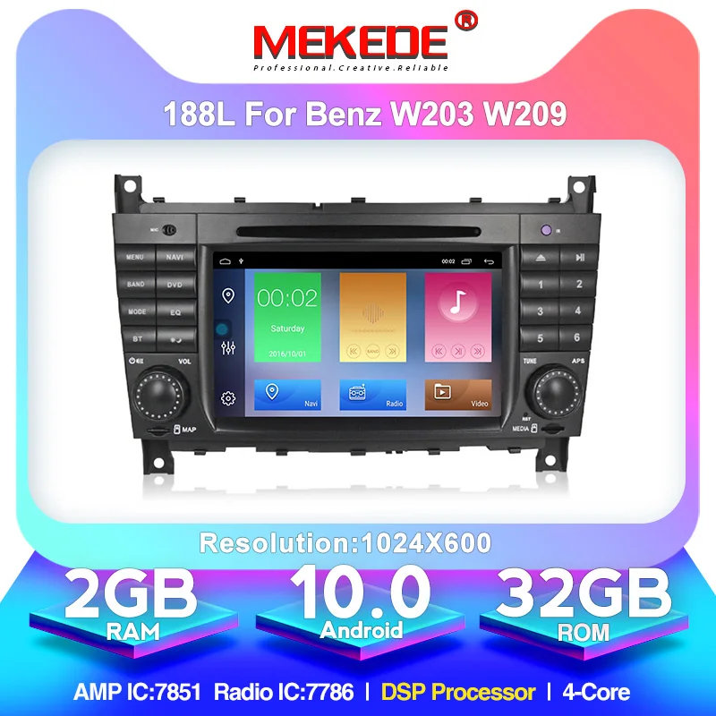 DSP Processor 4core 2GRAM 32GROM Android 10 Car GPS Navigation DVD Player For Benz C Class W203 CLK W209 with RDS Wheel control
DSP Processor 4core 2GRAM 32GROM Android 10 Car GPS Navigation DVD Player For Benz C Class W203 CLK W209 with RDS Wheel control