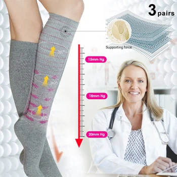 3 pairs Women Compression Stocking Medical Nursing Functional Stocking Anti Fatigue Pain Relief Prevent Varicose Veins For Sport
3 pairs Women Compression Stocking Medical Nursing Functional Stocking Anti Fatigue Pain Relief Prevent Varicose Veins For Sport