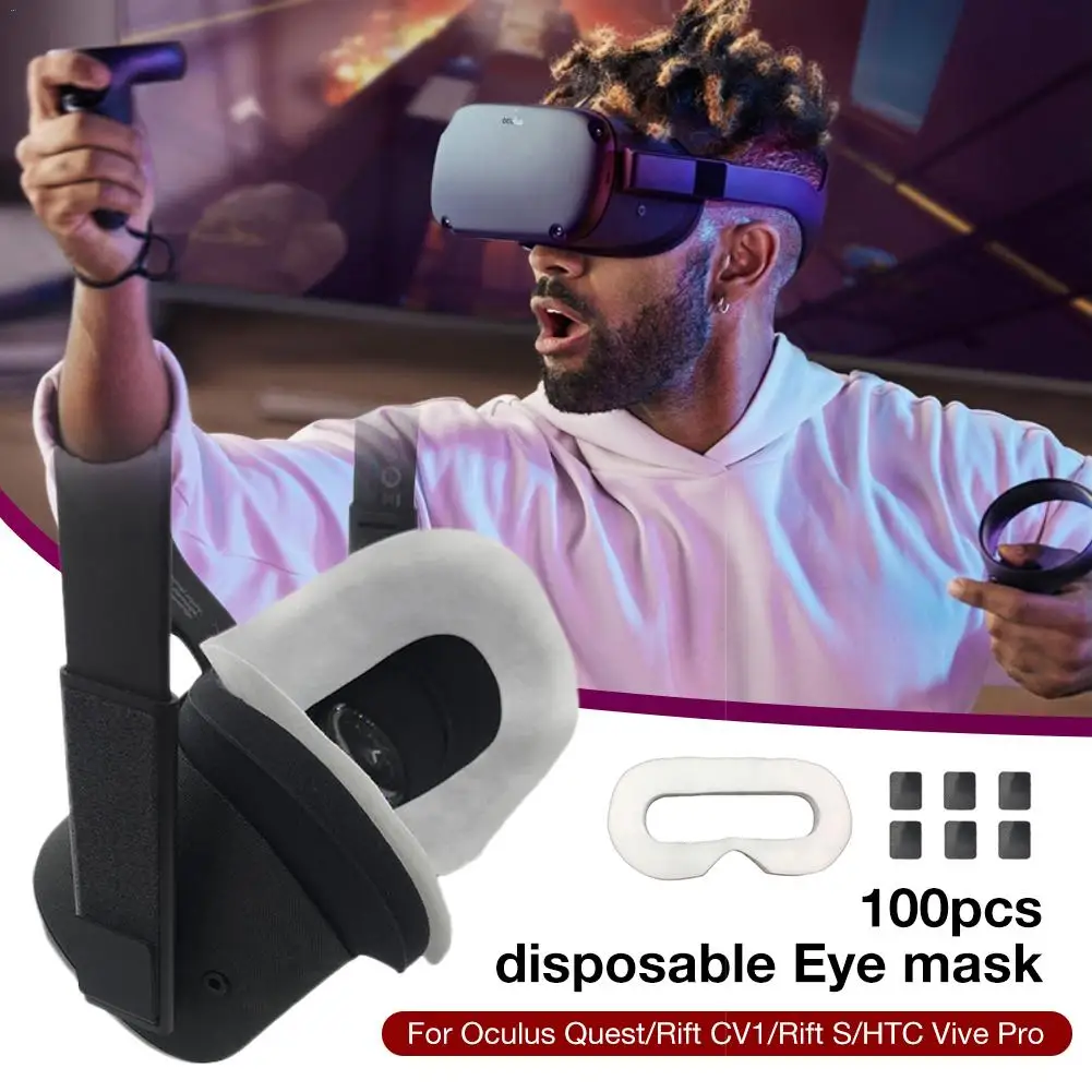 Disposable VR Eye Mask Breathable Pure Cotton Sweat Absorbent VR Face Mask for Oculus Quest/Rift CV1/Rift S/HTC Vive Pro 100Pcs
Disposable VR Eye Mask Breathable Pure Cotton Sweat Absorbent VR Face Mask for Oculus Quest/Rift CV1/Rift S/HTC Vive Pro 100Pcs