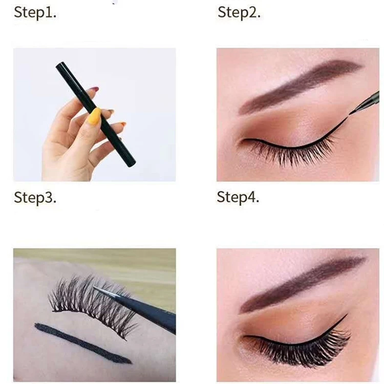 New magic self-adhesive eyeliner single waterproof three-in-one multi-function non-magnetic sticky makeup eyes Liner Pen New magic self-adhesive eyeliner single waterproof three-in-one multi-function non-magnetic sticky makeup eyes Liner Pen