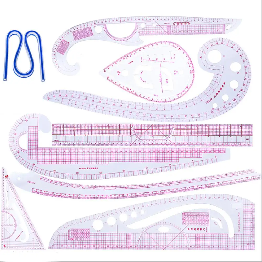 DIY Sewing Ruler Tailor Set French Curve Ruler Accessories Plastic Curve Stick Pattern Design
DIY Sewing Ruler Tailor Set French Curve Ruler Accessories Plastic Curve Stick Pattern Design